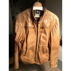 G-Star jas leer - cognac leren/leder jack - nieuwprijs €600