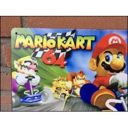 Super Mario Kart 64 Metalen Wandbord Poster nintendo