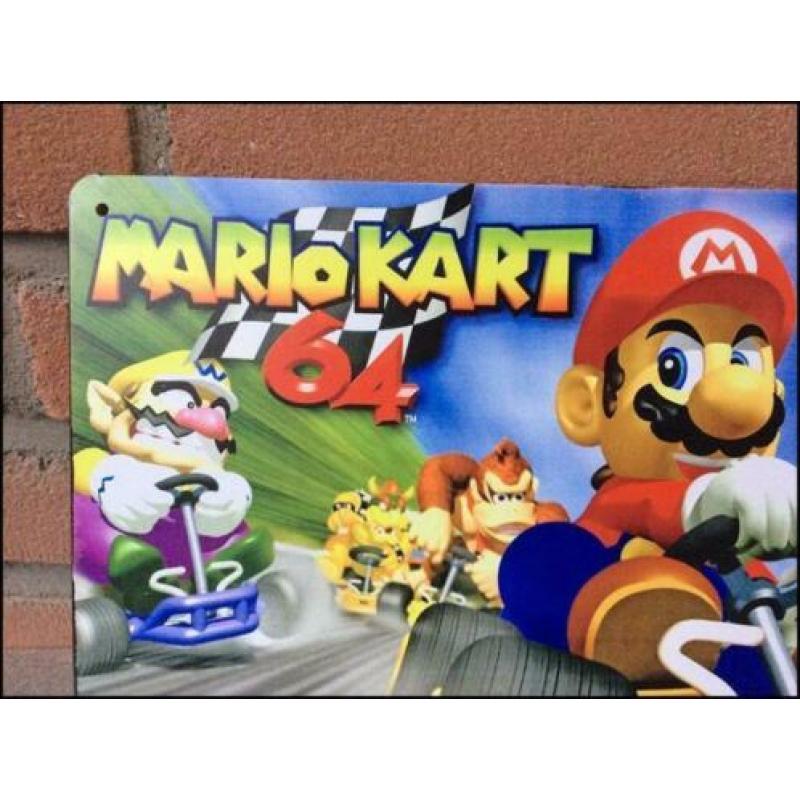 Super Mario Kart 64 Metalen Wandbord Poster nintendo