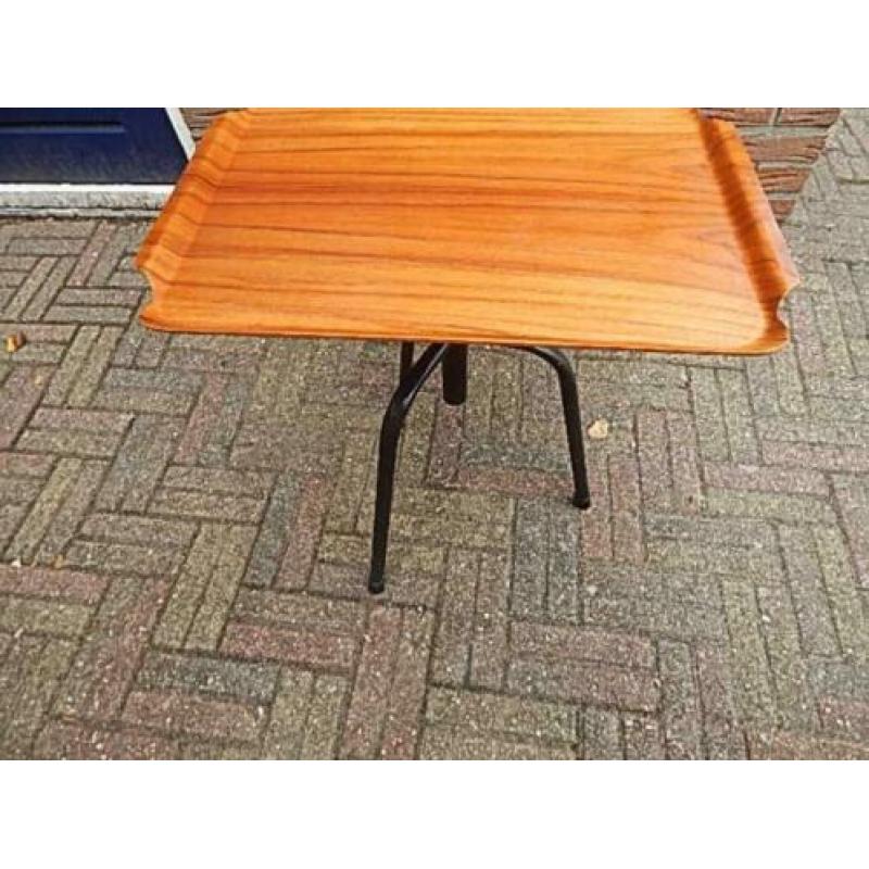 Oud Dienblad ( mid century Hout Zweeds Teak Vintage Retro )