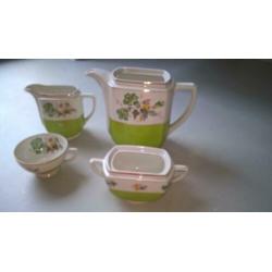 retro appelgroen koffie thee servies 8 p.