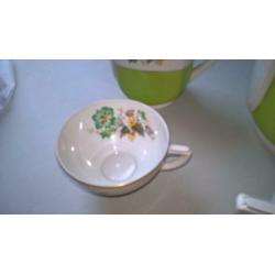 retro appelgroen koffie thee servies 8 p.