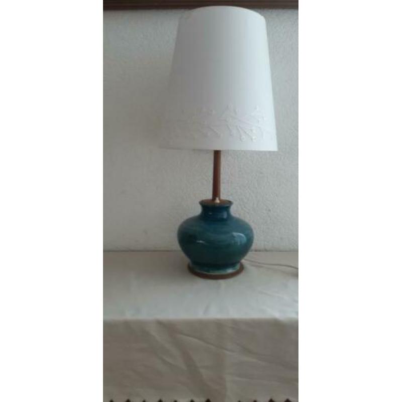 Antieke Oosterse Craquelé jade tafellamp Hoogte:71cm