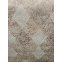 Behang vinyl ruit beige creme