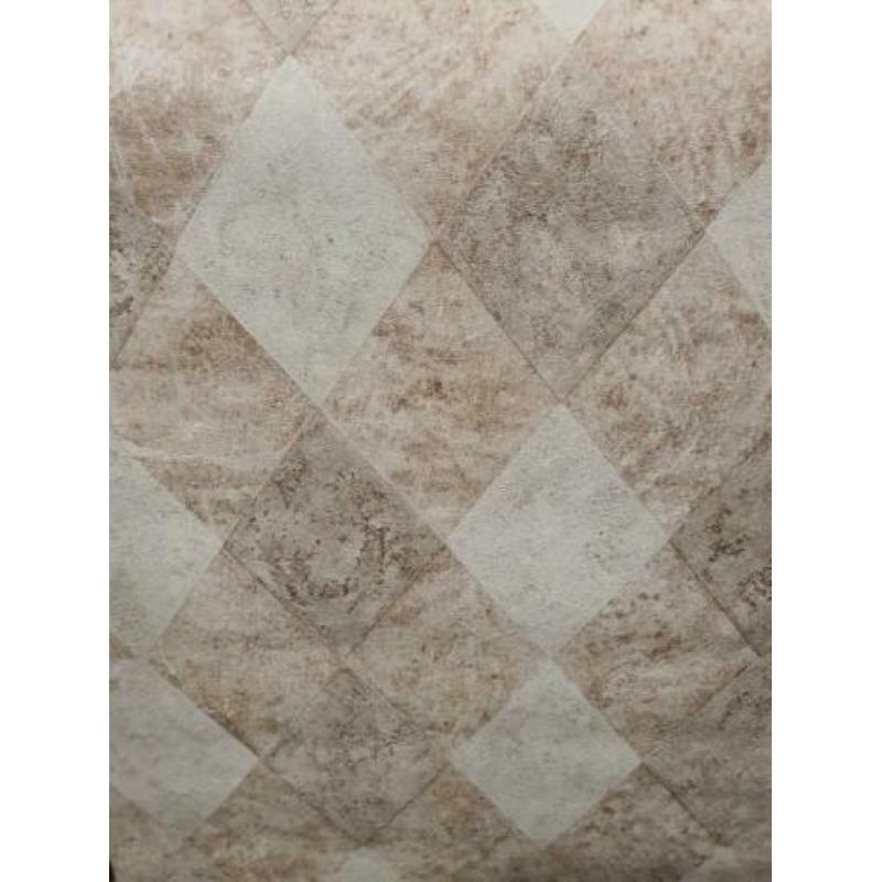 Behang vinyl ruit beige creme