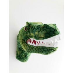 Nieuw! Pluche dierenkop T-rex. Wanddecoratie. Kinderkamer.