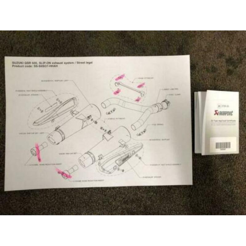 Akrapovic titanium uitlaten dempers Suzuki GSR600 2006-2011