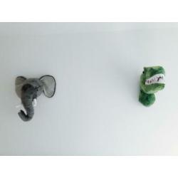 Nieuw! Pluche dierenkop T-rex. Wanddecoratie. Kinderkamer.