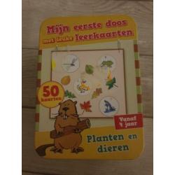 Mijn eerste doos leuke leerkaarten planten dieren leuk spel