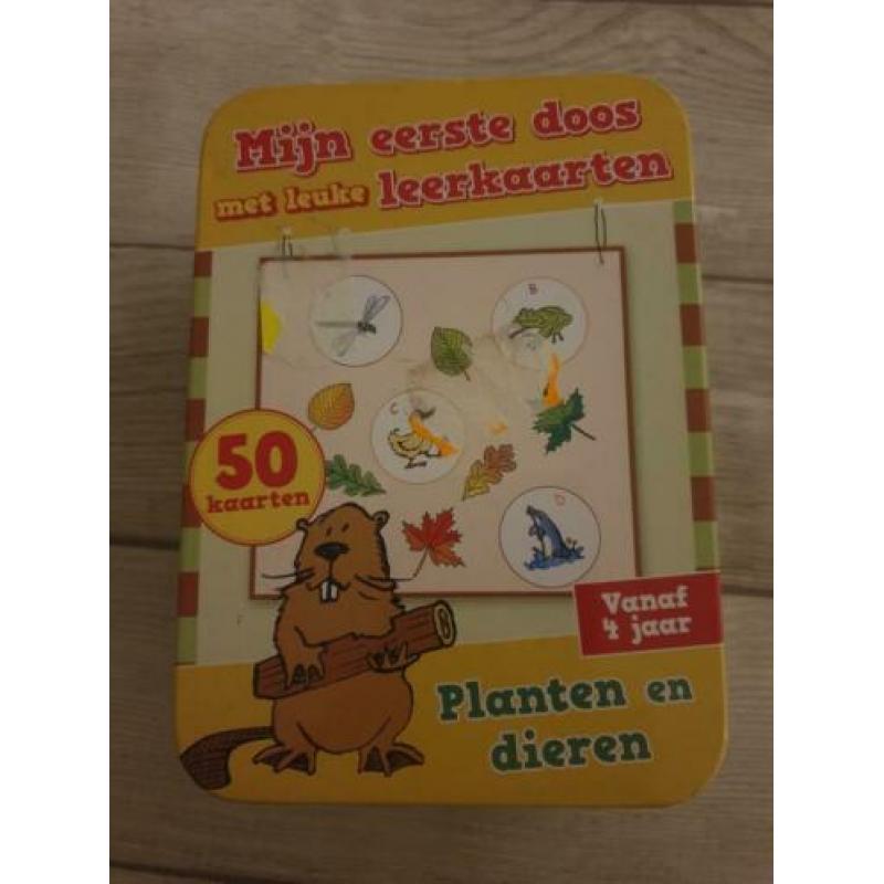 Mijn eerste doos leuke leerkaarten planten dieren leuk spel