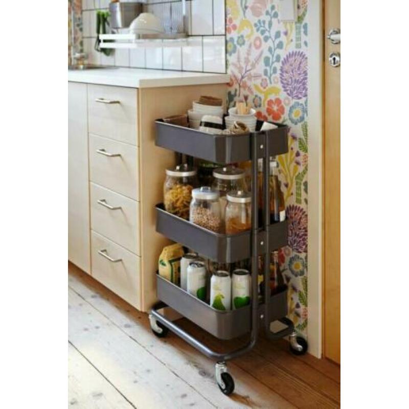 Ikea meidenkast + Raskog trolley roltafel