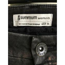 Summum skinny jeans zwart metallic details stretch maat 36