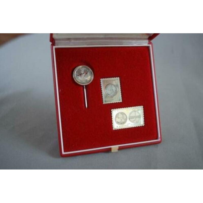 Interkosmos Zilver spelden set 1980 Met zilver stempel