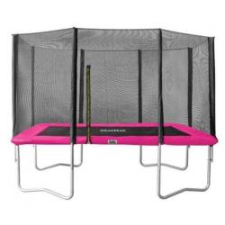 Rechthoekige trampoline salta 153x214 met net roze 965