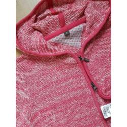 Rits VEST met capuchon Roze/Wit, steekzakken Mt M ,1x gedrag