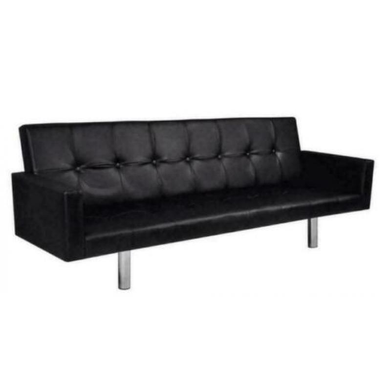 Zwarte Sofa loungebank slaapbank + armleuning , 168CM