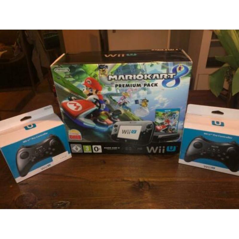 Wii U Mario kart 8 premium pakket + 2 controllers en diverse