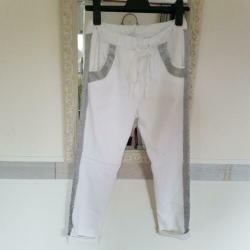 Stretchbroek one size tot 42 wit/zilver