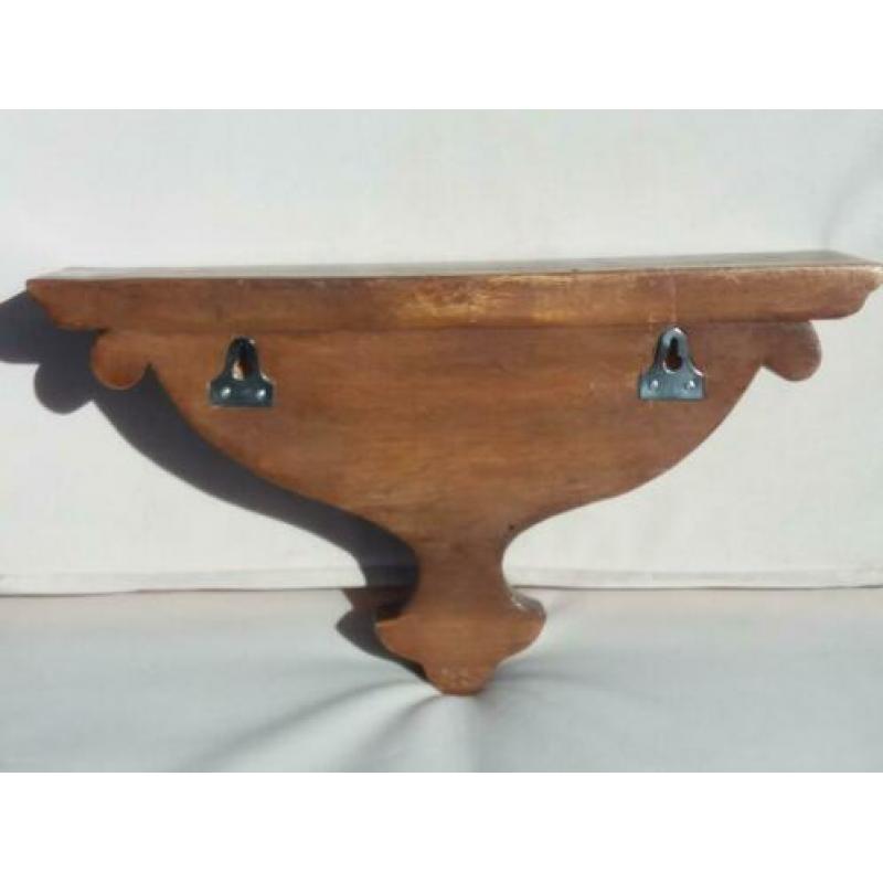 kleine houten wandconsole, art deco