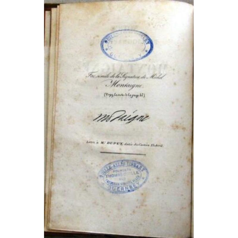 Payen 1837-1856 Michel Montaigne - Verzameling werken