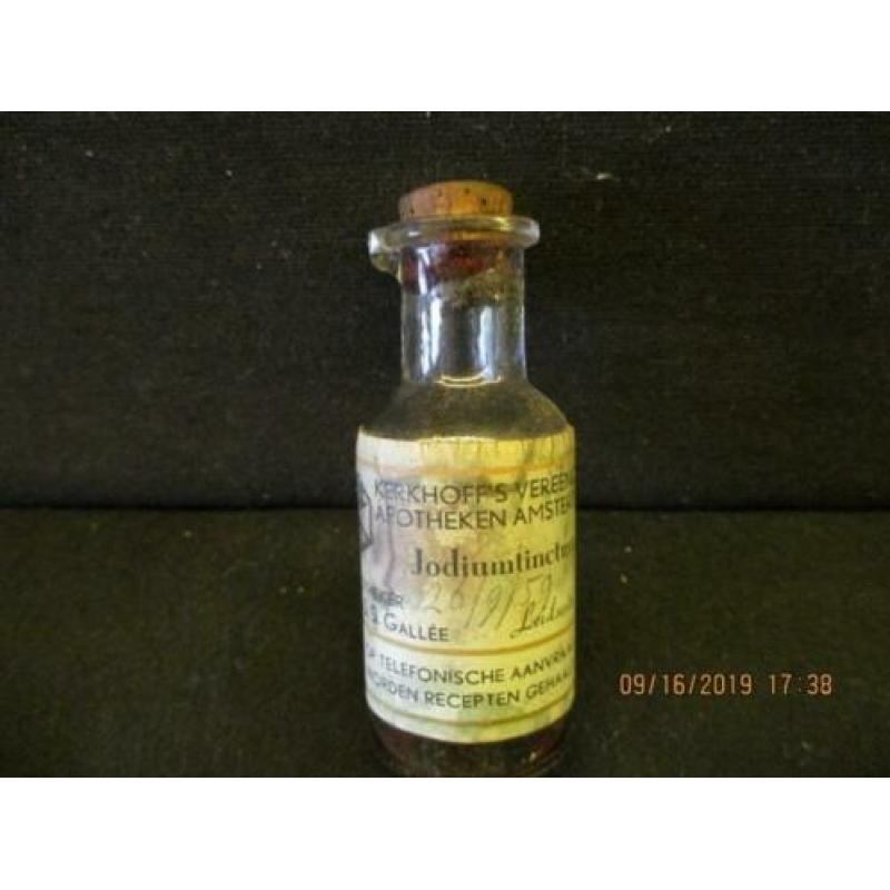 B-354 Antiek apotheekflesje Jodiumtinctuur