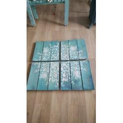 Houten wanddecoratie 82x82 cm