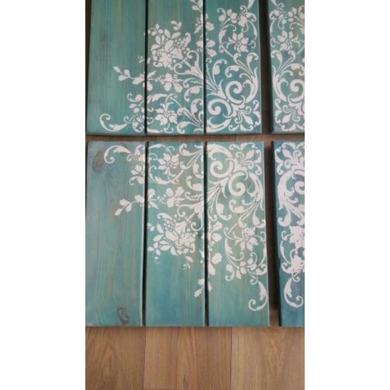 Houten wanddecoratie 82x82 cm