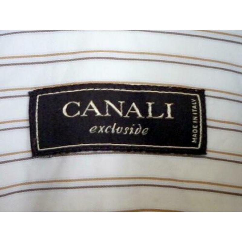 Canali, topmerk italiaans herenhemd, kwaliteit stof, maat 39