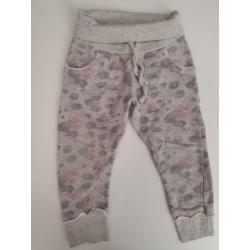 Vinrose joggingbroek sweatbroek grijs bloemen maat 98/104