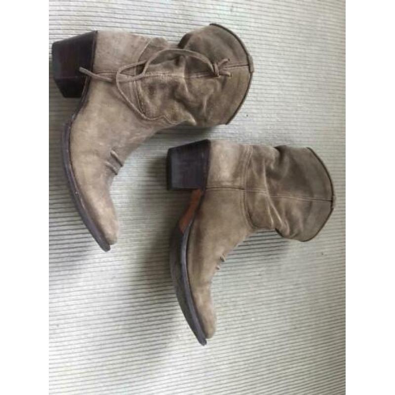 Sendra laarzen,suede mosgroen mt 40