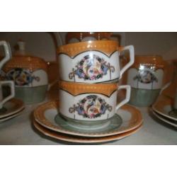 Antiek porselein thee/koffie servies,