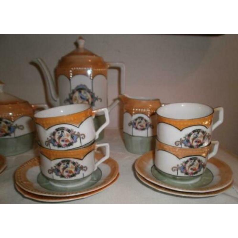 Antiek porselein thee/koffie servies,