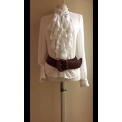 Made in Italy 36/38 roezel blouse wit/offwhite