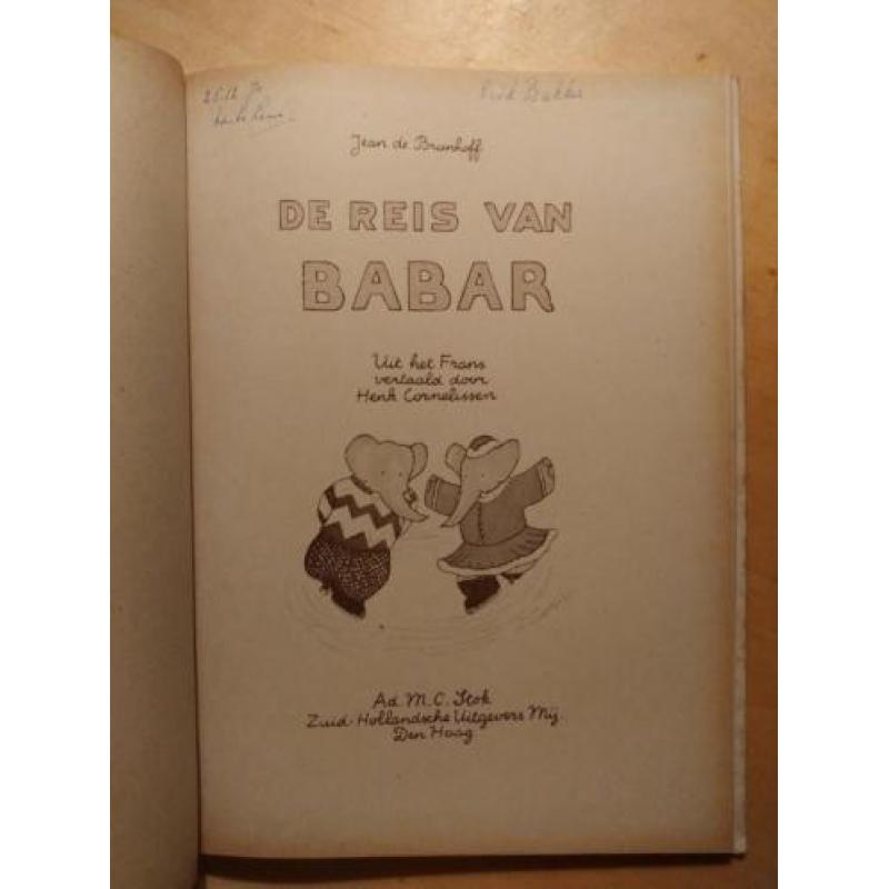 De Reis van Babar (1948, 1ste druk in NL, zeer goede staat)