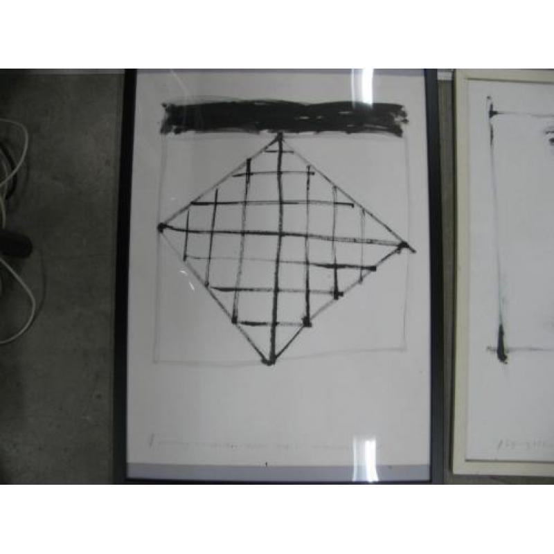 2 Originele abstracte tekeningen Minne Vijver 1978