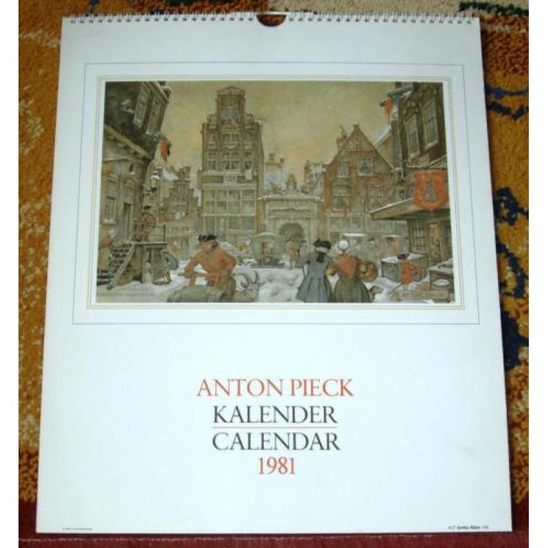 Anton Pieck - Tweemaandelijkse Kalender 1980 - Ijspret e.a.