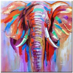 d924 Olifant olieverf schilderij 100x100cm