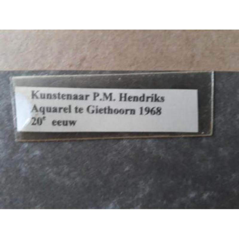 P.M.Hendriks aquarel te Giethoorn 1968