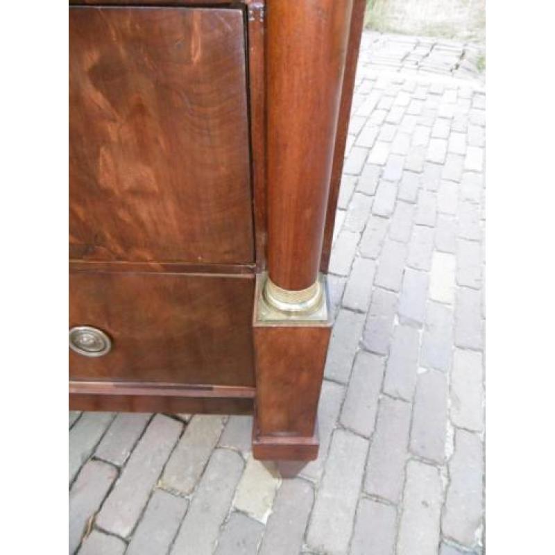 Antieke Empire Mahonie Chiffoniere Topstaat