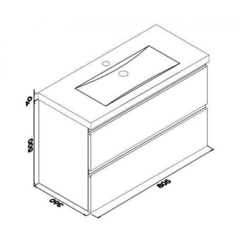 Wiesbaden onderkast 80cmx36cm zo.wastafel gl.grijs