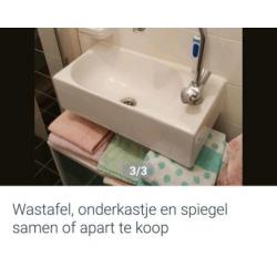 Wastafel, onderkast en spiegel