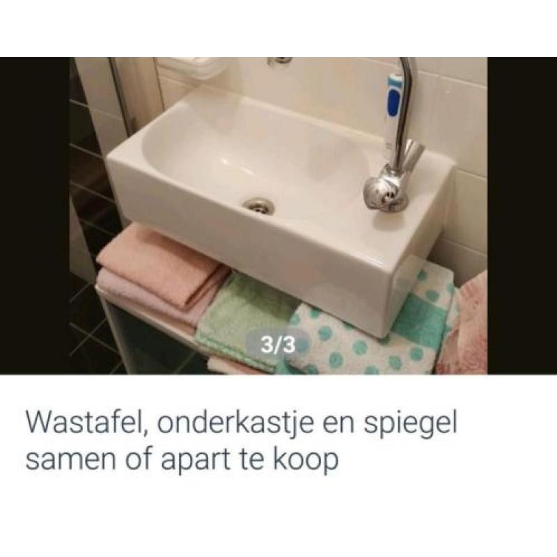 Wastafel, onderkast en spiegel