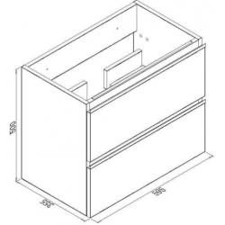 Onderkast 60X36Cm Zonder Wastafel Houtnerf Grijs