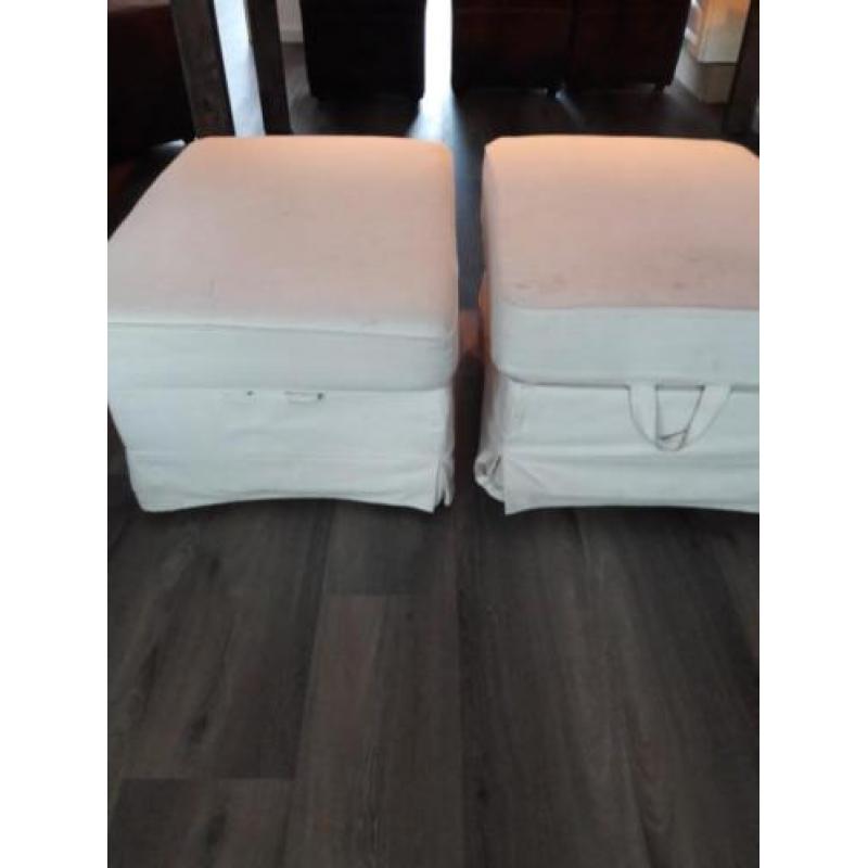 2 x voetenbank ikea ektorp licht beige