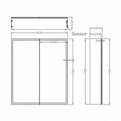 Spiegelkast Quatro Met Rand Verlichting 60X70X13 Aluminium