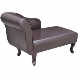 vidaXL Chaise longue kunstleer bruin