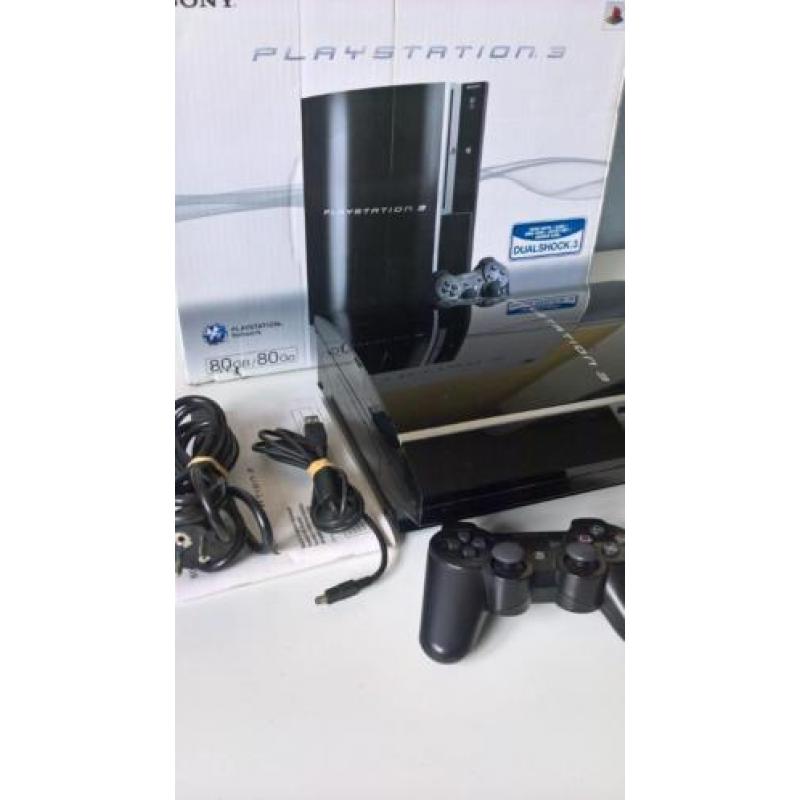 Playstation 3 (PS3) Phat, 80 Gb met 1 controller in doos